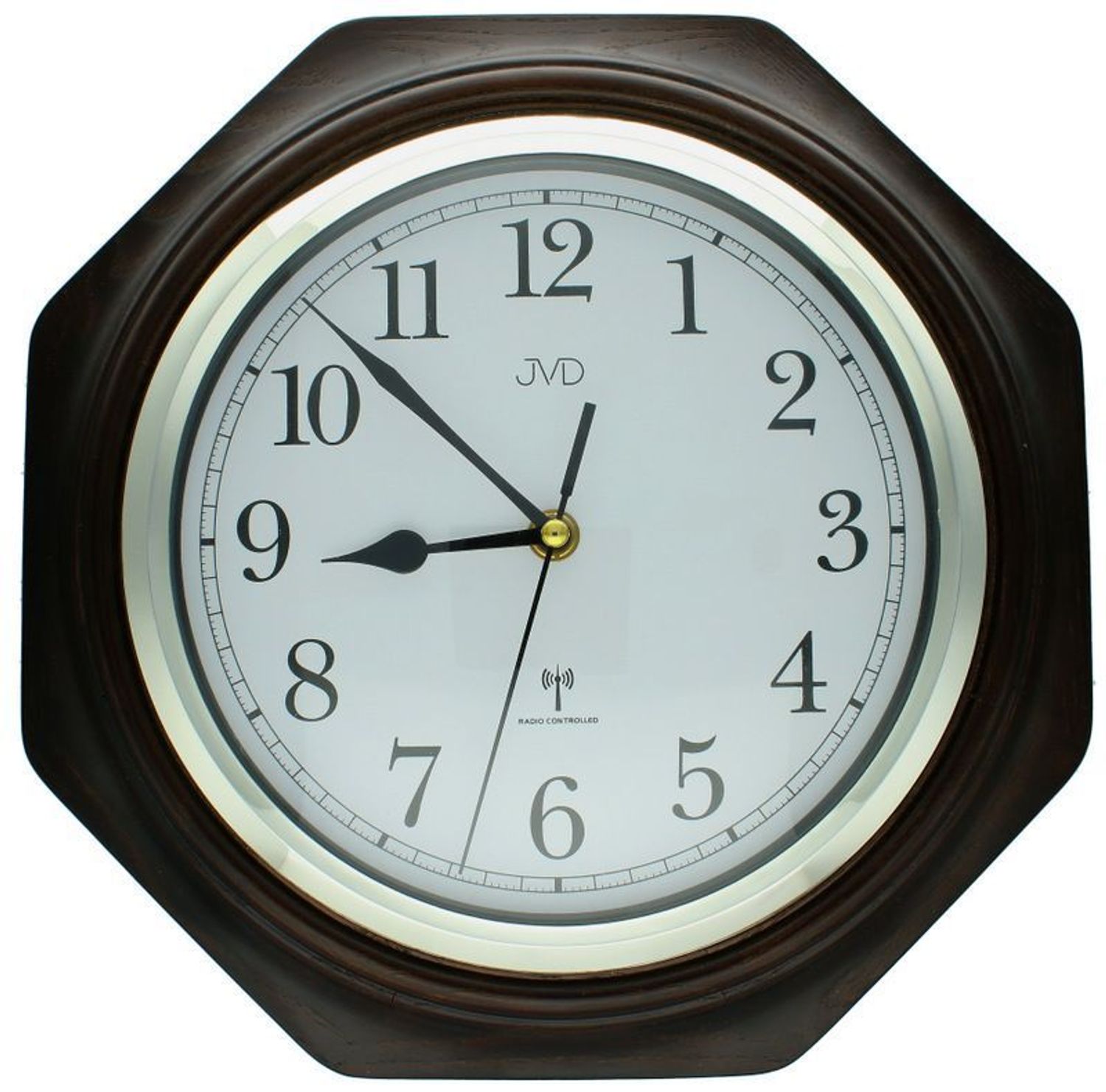 Zegar na ścianę sterowany radiowo drewniany JVD Radio Controlled NR7172.2 SILVER...jpg